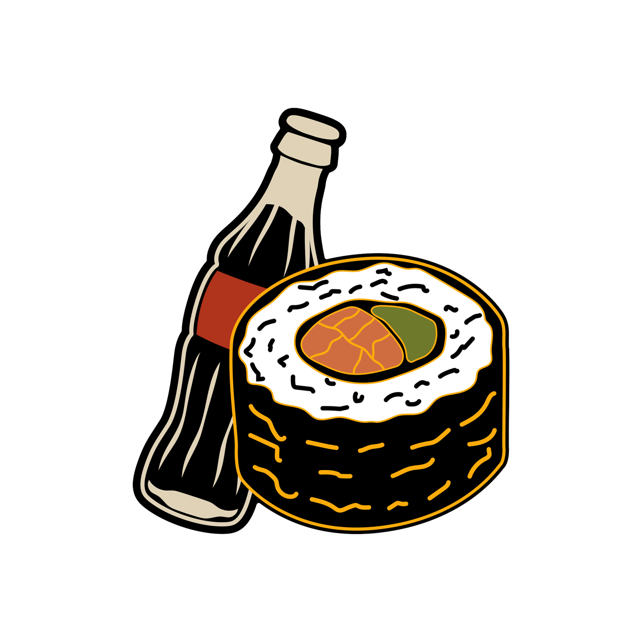 Sushi & Coca-Cola Sticker